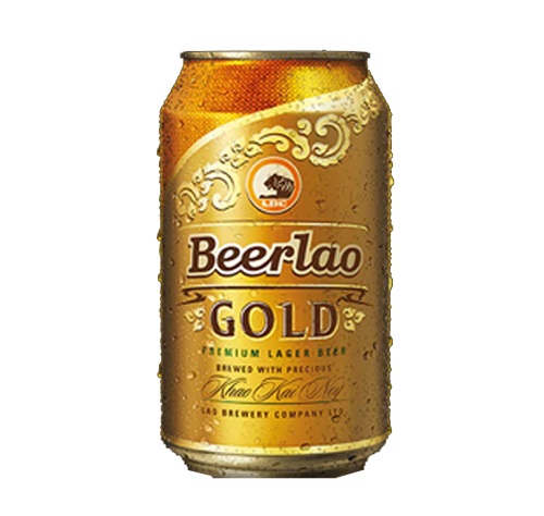 Két bia Lào lon gold 330ml 3